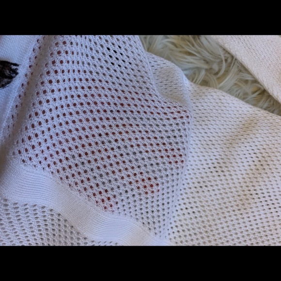 Rag & Bone Mesh Perforated Raglan White Top - Picture 6 of 8